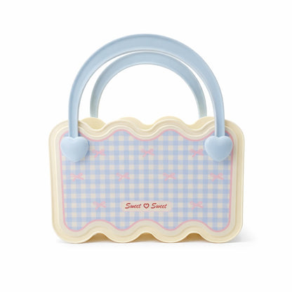 Multi-Purpose Bathroom & Vanity Storage Basket with Portable Handle - Blue Checks