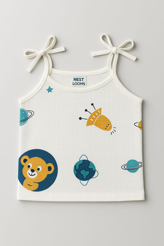 Dori Jhabla- Organic Cotton Muslin - Space Bear