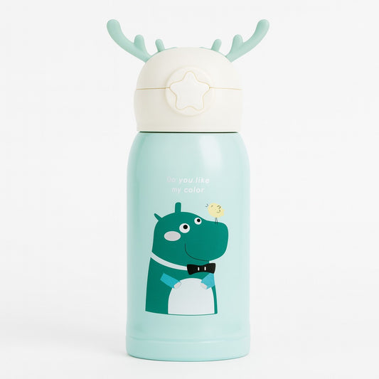 Stainless Steel Insulated Hot & Cold Sipper With Protective Cover 500ml - Aqua Hippo