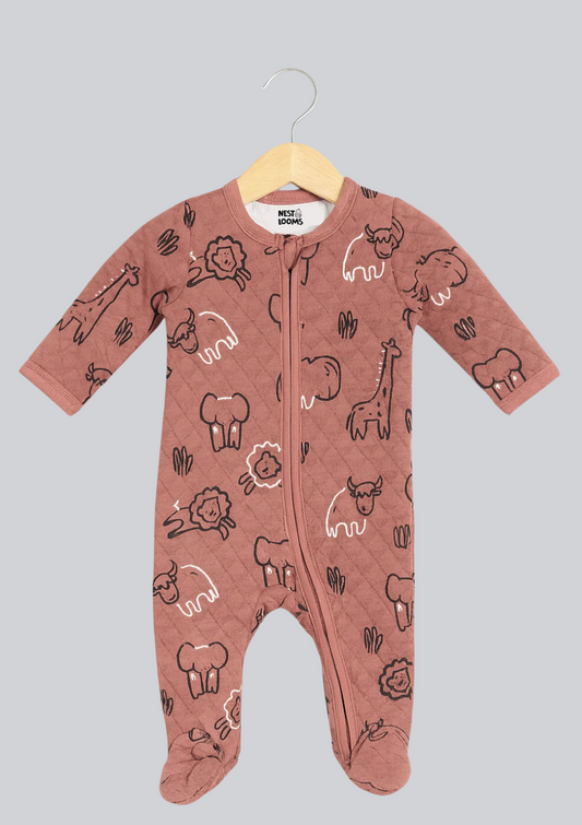 Quilted Sleepsuit - Forest Buddies