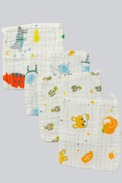 Washcloth For Baby- 4pc set White