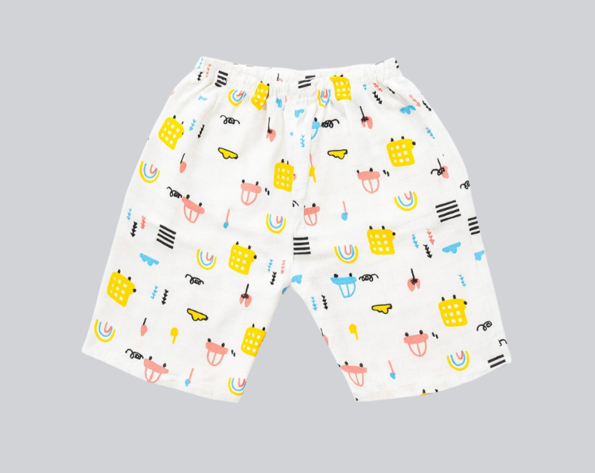 Half Sleeves Jhabla Set - Organic Cotton Muslin -  Little Roadtrip