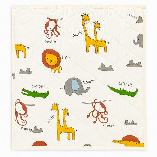 Baby Bedding Set - Animal Adventure (Quilt, Diaper Changing Pad, Pillow)