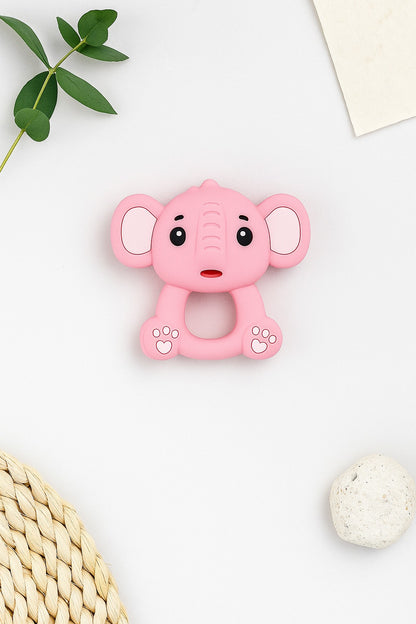 Silicone Cartoon Teether - Elephant (Pink)
