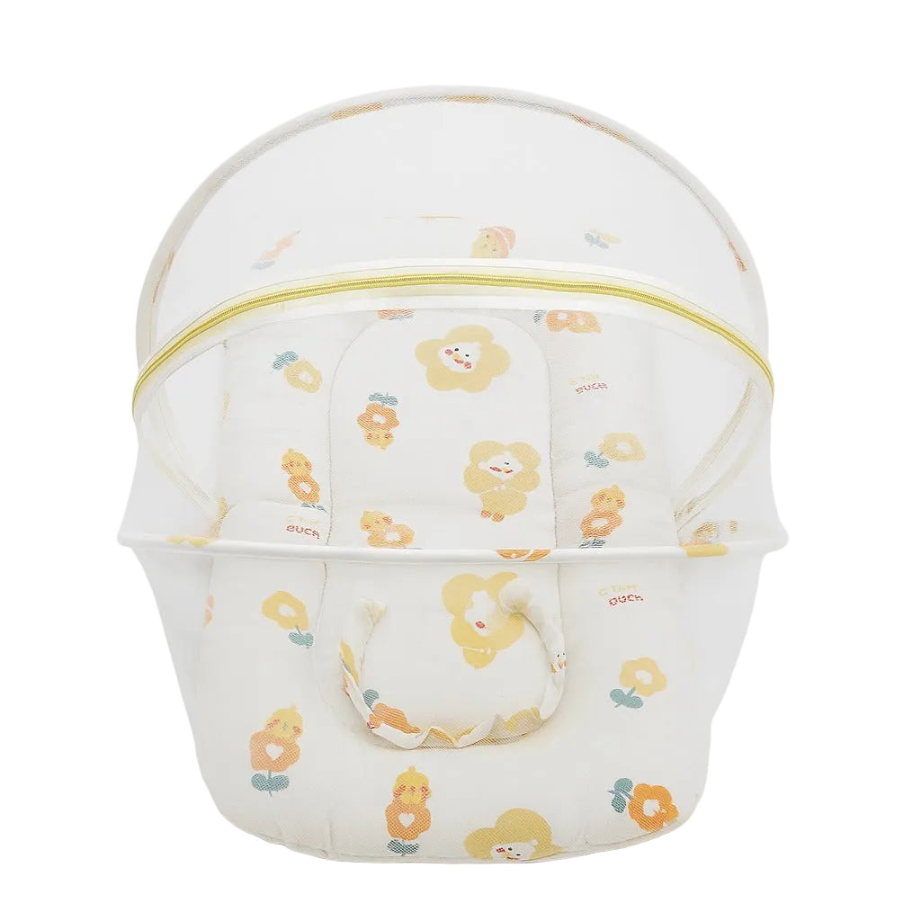 Baby Bedding Set With Mosquito Net & Head Support Pillow - Smiley Sprout