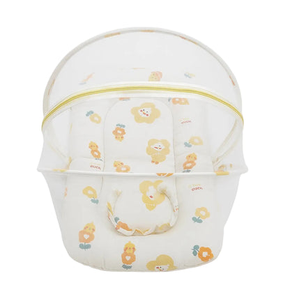 Baby Bedding Set With Mosquito Net & Head Support Pillow - Smiley Sprout