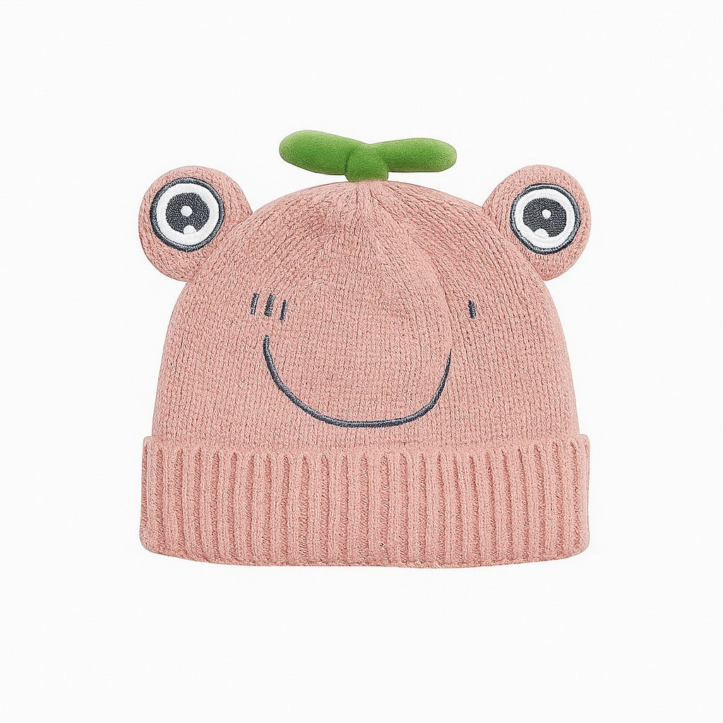 Woollen Froggo Beanie - Soft Pink