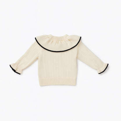 Knitted Ruffle Top & Pant Co-ord Set - Vanilla Whispers