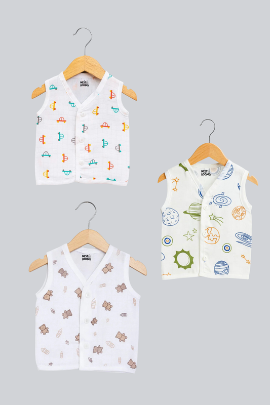 Sleeveless Jhabla - Pack of 3