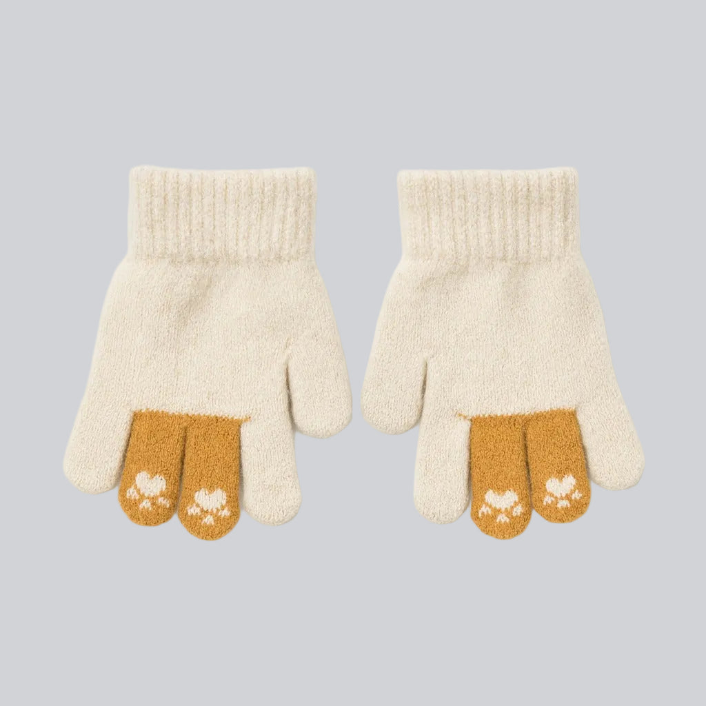 Baby Winter Finger Gloves - Caramel Bunny