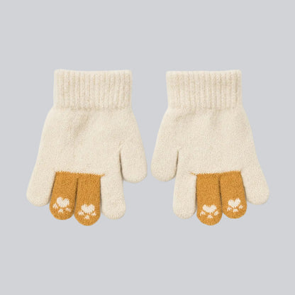 Baby Winter Finger Gloves - Caramel Bunny