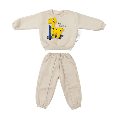 Winter Sweatshirt & Jogger Pants Co-ord Set - Giraffe Whiskers