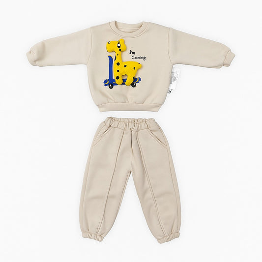 Winter Sweatshirt & Jogger Pants Co-ord Set - Giraffe Whiskers
