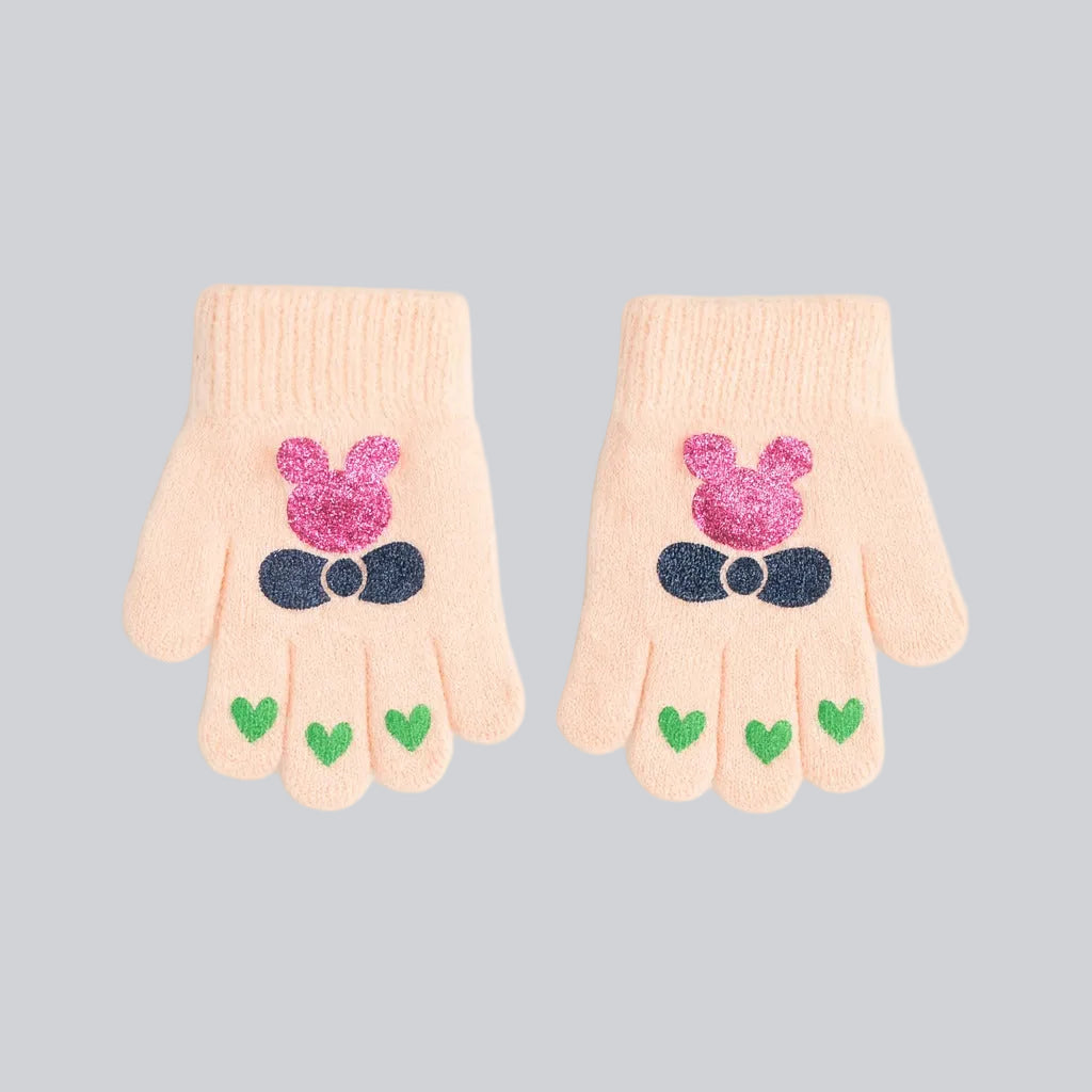 Baby Winter Finger Gloves - Shimmer Bow