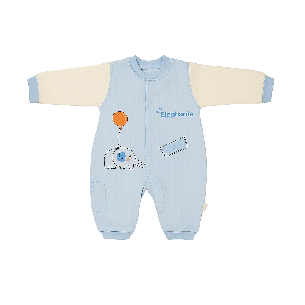 Romper With Snap Buttons - Blue Trunk