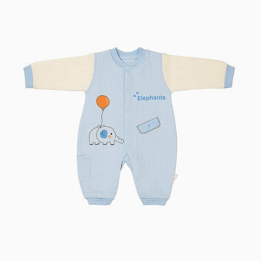 Romper With Snap Buttons - Blue Trunk