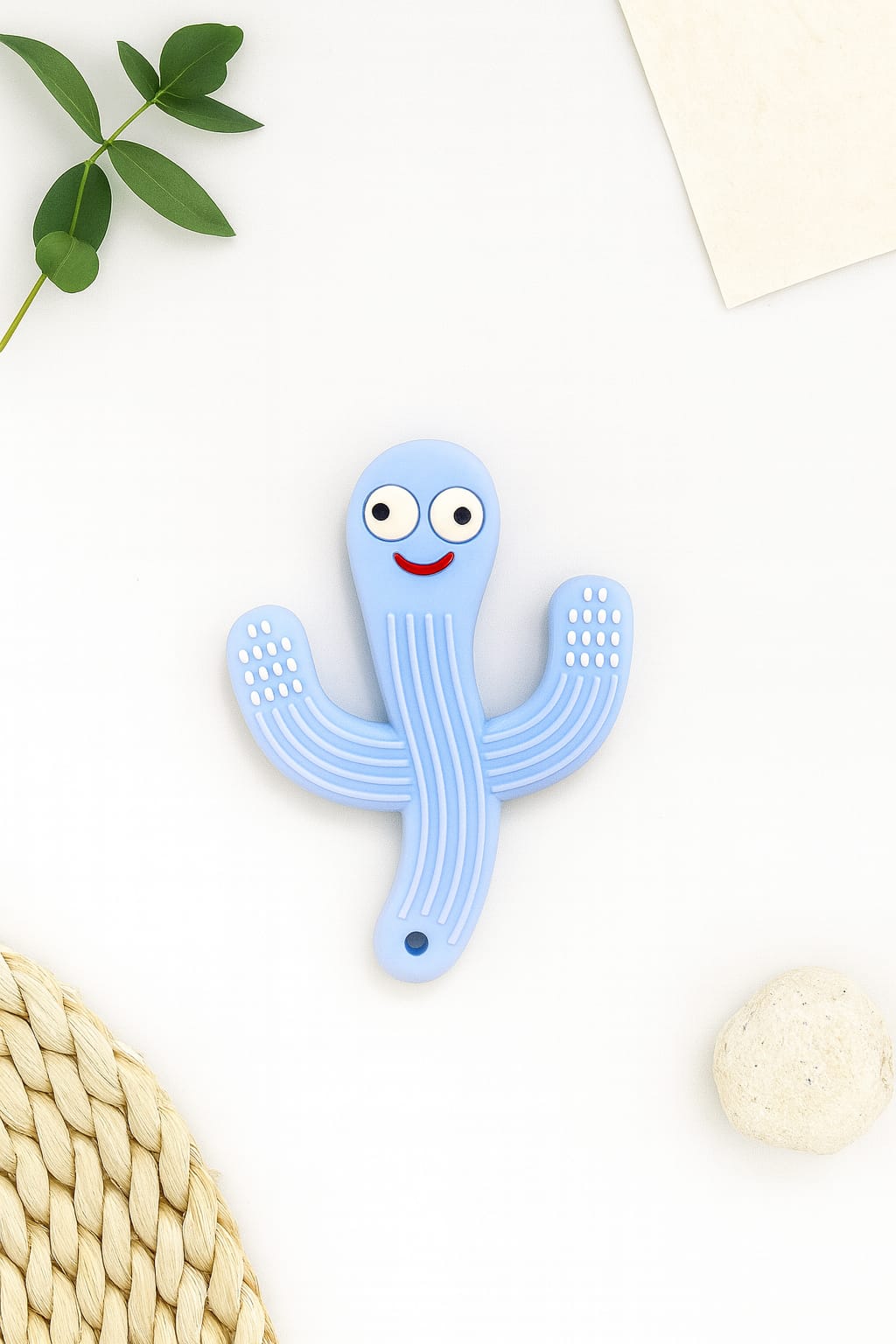 Silicone Cartoon Teether - Cactus (Blue)