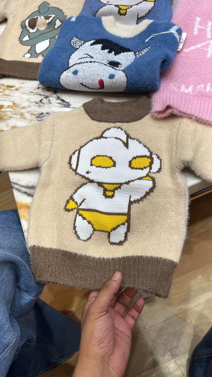 Fluffy Fleece Sweater  - Brown Bolt Hero