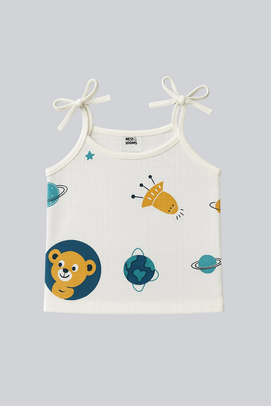 Dori Jhabla- Organic Cotton Muslin - Space Bear