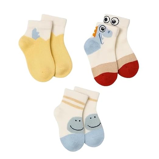 Unisex Baby Socks- set of 3 Yellow, White