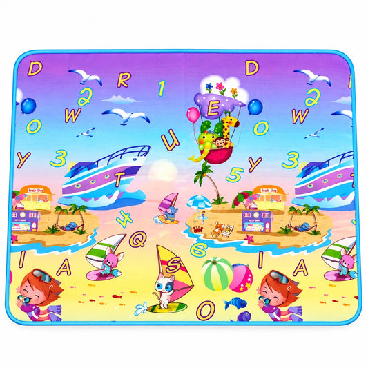 Reversible Baby Play Mat - Circus Fun & Ocean Sun