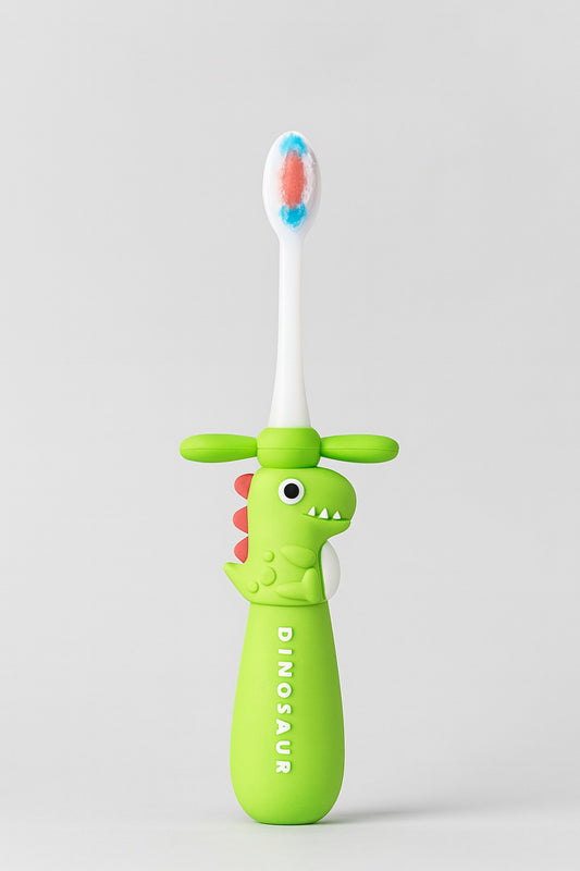 Green Twisty Dino Toothbrush For Kids