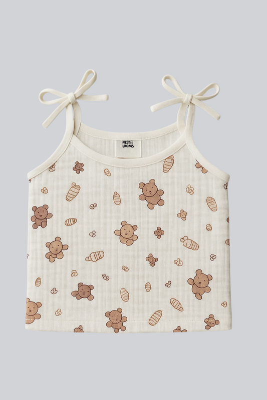 Dori Jhabla- Organic Cotton Muslin - Bear Snuggle