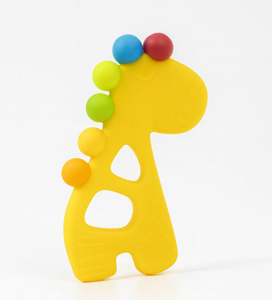 Silicone Rainbow Dino Teether - Yellow
