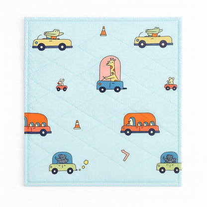 Baby Bedding Set -Highway Cuties (Quilt, Diaper Changing Pad, Pillow)