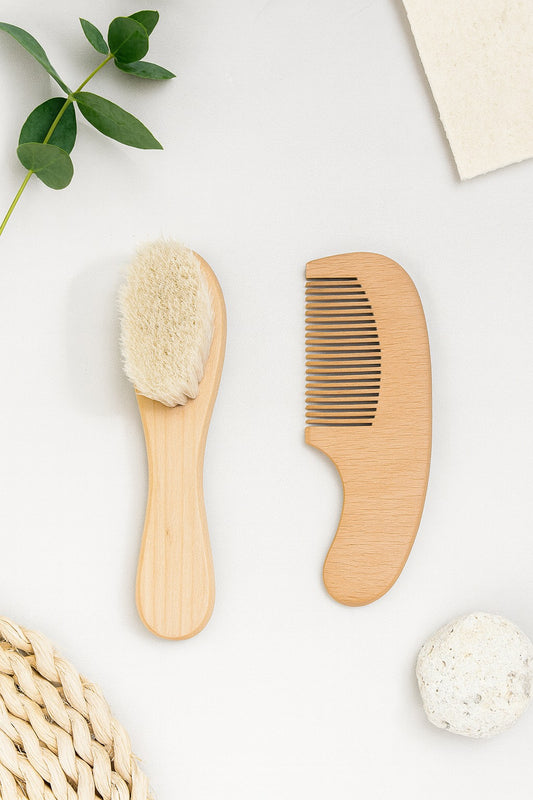Wooden Brush & Comb Set