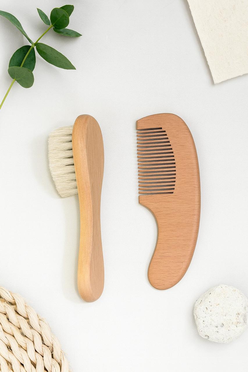 Wooden Brush & Comb Set