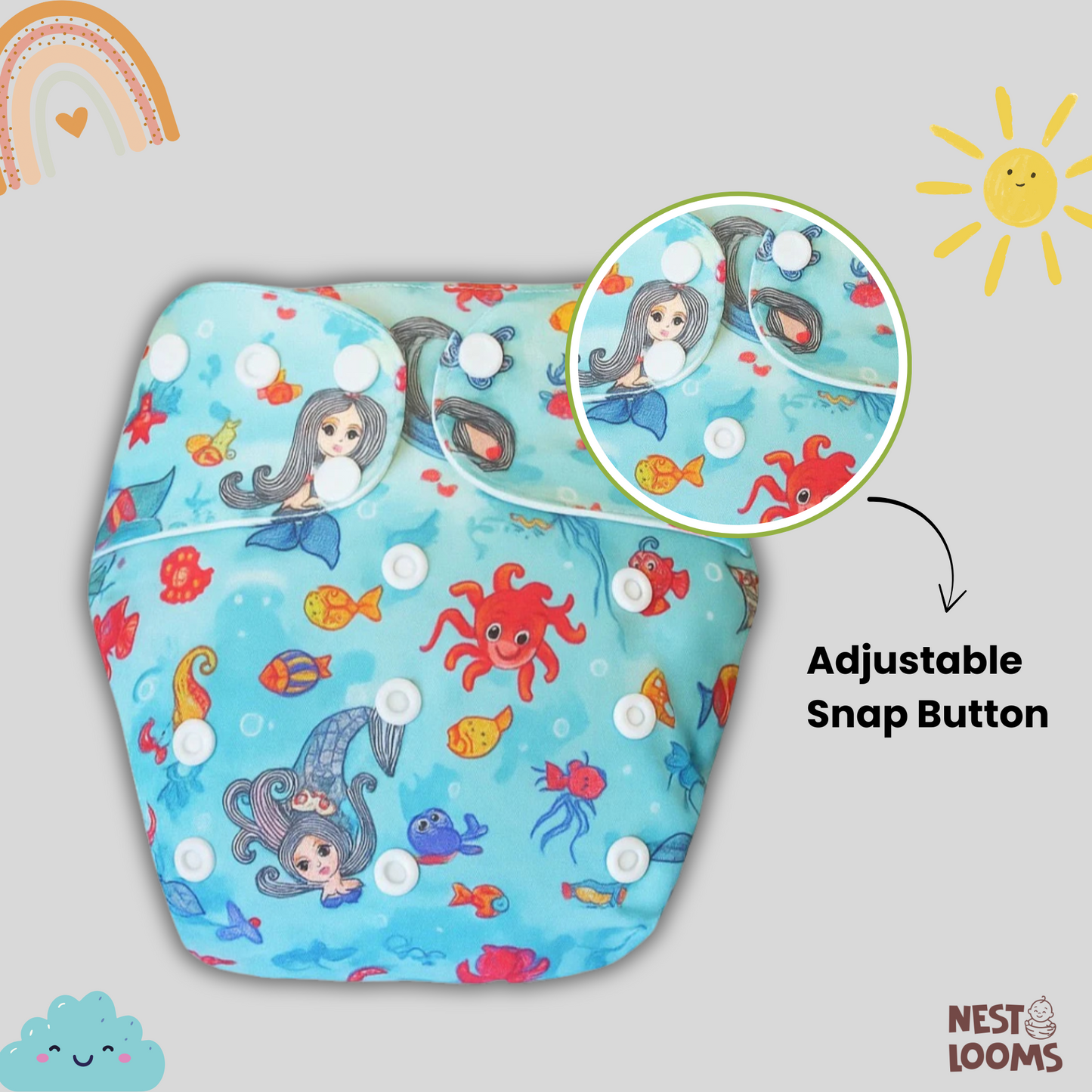 Reusable Cloth Diaper - Aqua Adventures