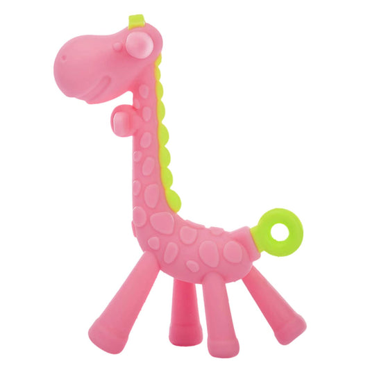 Silicone Giraffe Teether - Pink