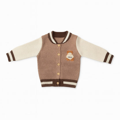 Knitted Sweater with Button - Caramel Munchkin