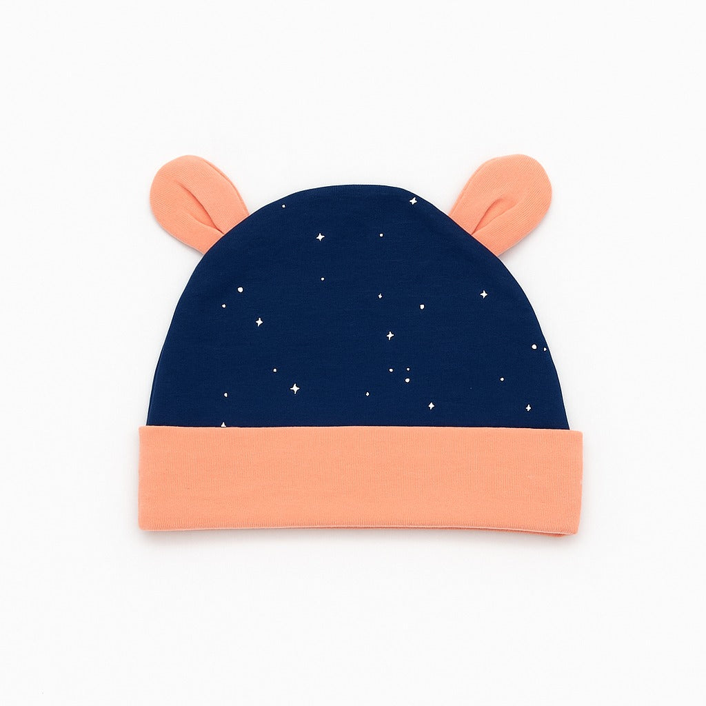 Beanie With Teddy Ears - Starry Sky