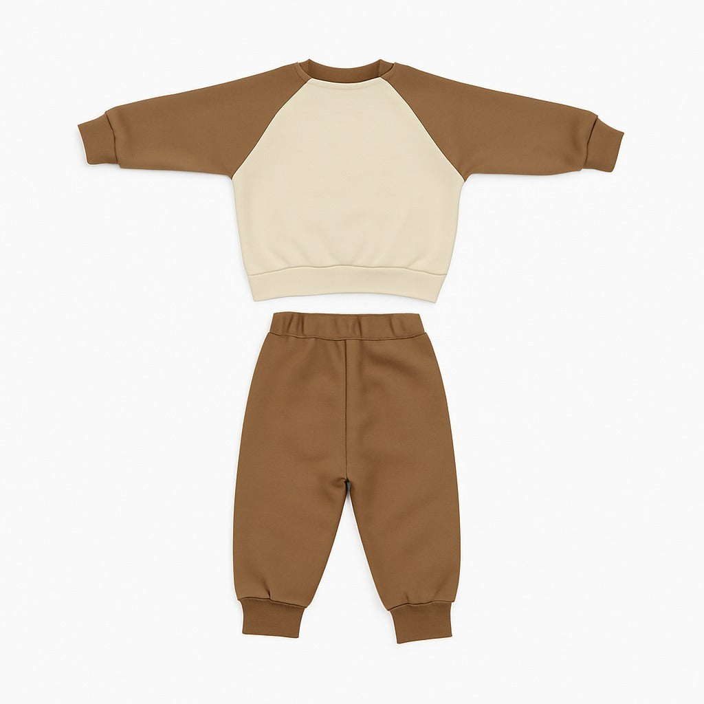Winter Sweatshirt & Jogger Pants Co-ord Set - Honey Dinosaur