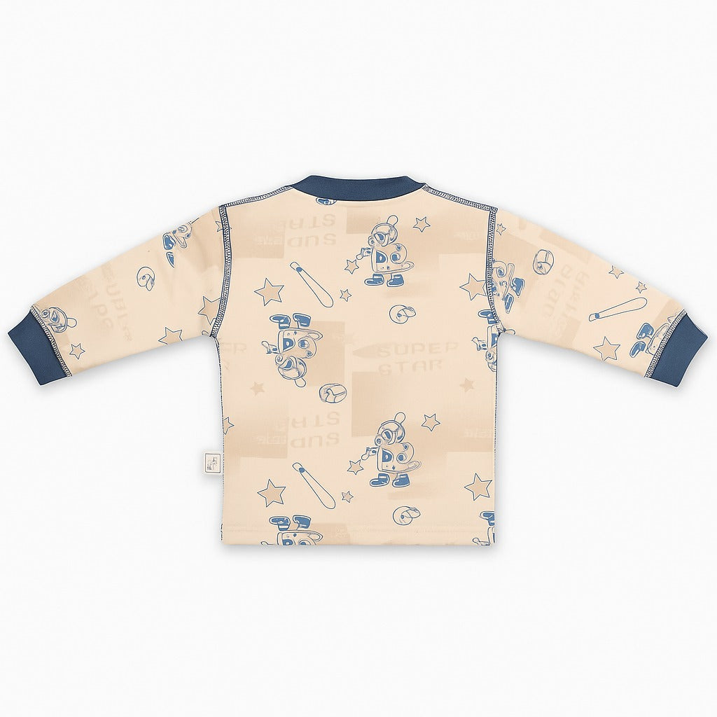 Full Sleeves Jogger Co-ord Set - Blue Sporty Bot