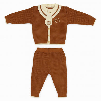 Knitted Sweater Pant Co-ord Set with Tie - Teddy Toast