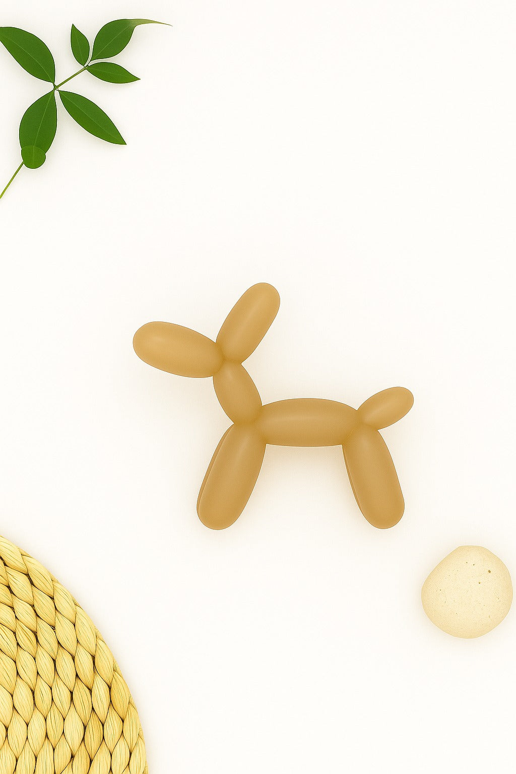 Premium Balloon Dog Shaped Silicone Teether (Brown)