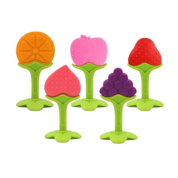 Silicone Fruit Shape Teether - Combo Of 5