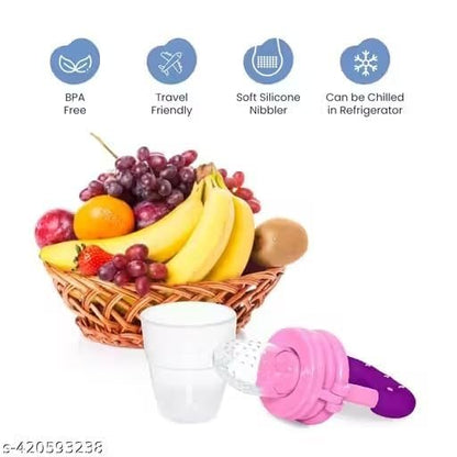 Silicone Fruit Nibbler - Pink Star Handle
