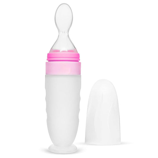 Feeding Bottle With Spoon - peach