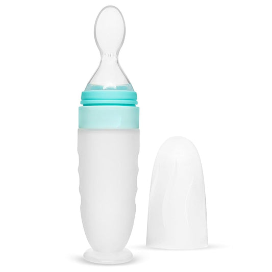 Feeding Bottle With Spoon - blue