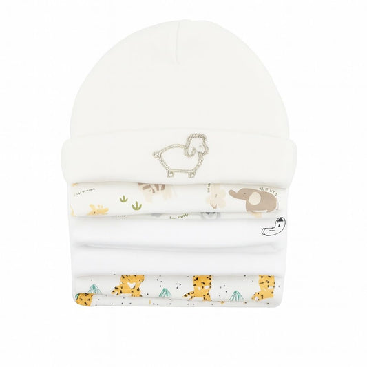 Unisex Baby Beanies Set of 5 - Little Lamb