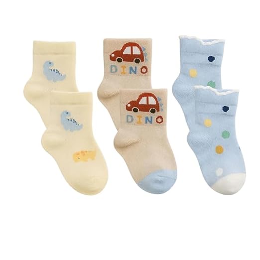 Unisex Baby Socks- set of 3 Yellow, Brown & Blue