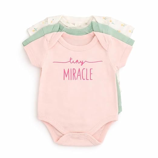 Cotton Baby Onesie - Tiny miracle (pink)