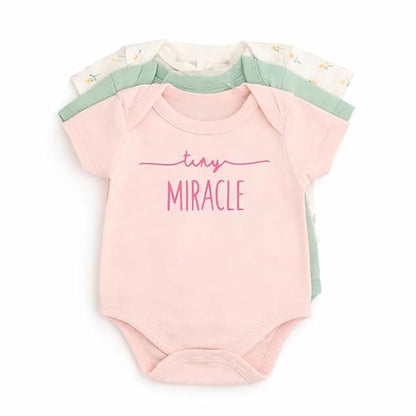 Cotton Baby Onesie - Tiny miracle (pink)