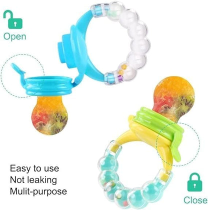 Silicone Fruit Nibbler - Blue Bubble Handle