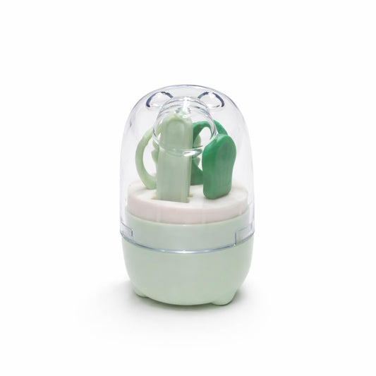 4-in-1 Bear Baby Grooming Kit with Scissors, Nail Filer, Tweezer & Clipper - Green
