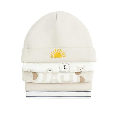 Unisex Baby Beanies Set of 5 - Grey Glow